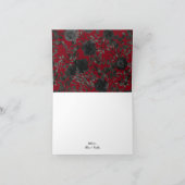 赤と黒のバラ結婚ゴシックサンキューカード サンキューカード (内部)