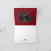 赤と黒のバラ結婚ゴシックサンキューカード サンキューカード (内部)