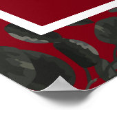 赤と黒のバラ結婚ゴシック式のサイン ポスター (角)