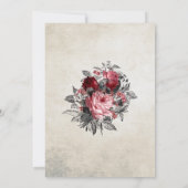 赤と黒のバラ結婚式招待状 招待状 (裏面)