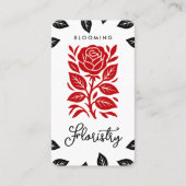 赤と黒のバラ離れフローラソーシャルメディアQR 名刺 (正面)