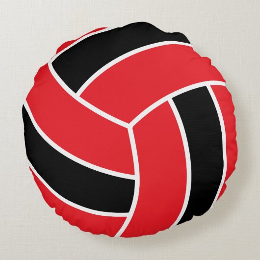 赤と黒のバレーボール ラウンドクッション (裏面)
