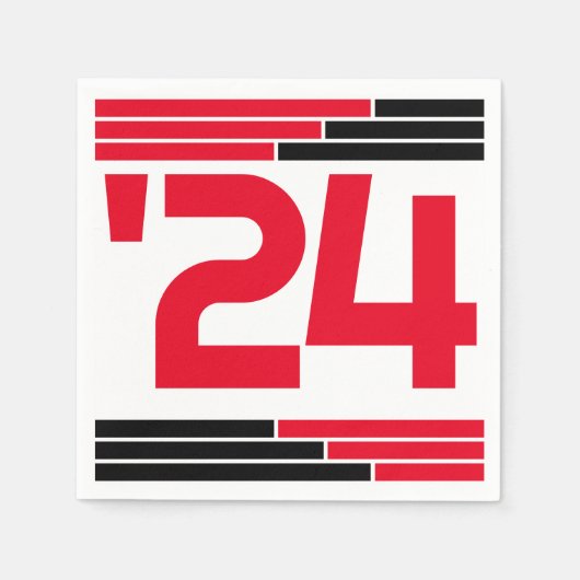 赤と黒のバークラス'24グラードパーティー スタンダードカクテルナプキン (正面)