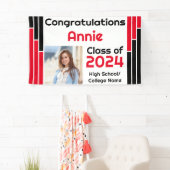 赤と黒のバー1枚の写真卒業 横断幕 (インサイチュ)