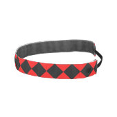赤と黒のパターンチ市松模様にェックプリント アスレチックヘッドバンド (右)
