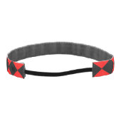 赤と黒のパターンチ市松模様にェックプリント アスレチックヘッドバンド (裏面)