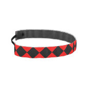 赤と黒のパターンチ市松模様にェックプリント アスレチックヘッドバンド (左)