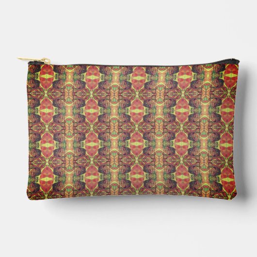 赤と黒のパターン アクセサリーポーチ (正面)