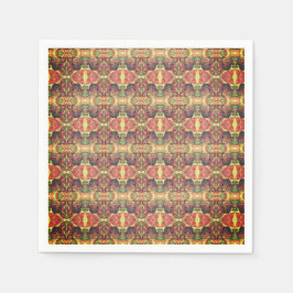 赤と黒のパターン スタンダードカクテルナプキン