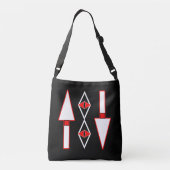 赤と黒のパターン、トレンドインスピレーション クロスボディバッグ (裏面)