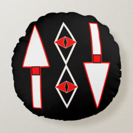 赤と黒のパターン、トレンドインスピレーション ラウンドクッション