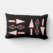 赤と黒のパターン、トレンドインスピレーション ランバークッション (裏面)