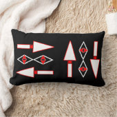 赤と黒のパターン、トレンドインスピレーション ランバークッション (ブランケット)