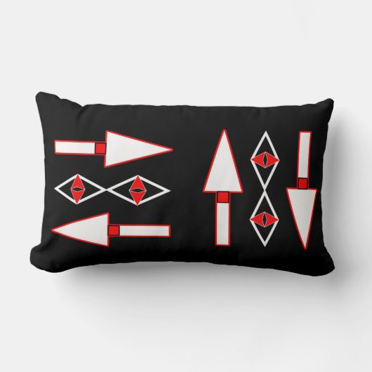 赤と黒のパターン、トレンドインスピレーション ランバークッション (正面)