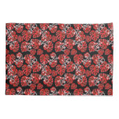 赤と黒のパターン – Geckosと離れGeckos 枕カバー (裏面)