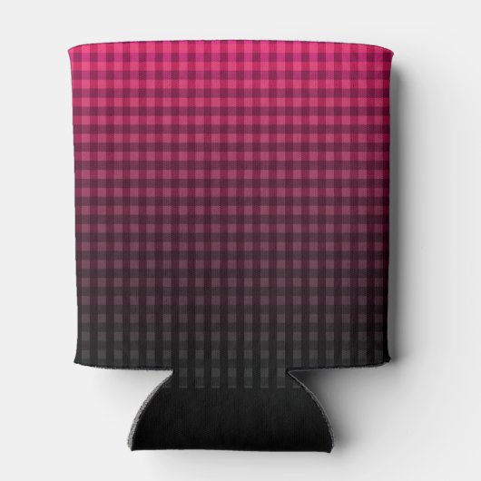 赤と黒のパタ市松模様にーングラデーション 缶クーラー (裏面)