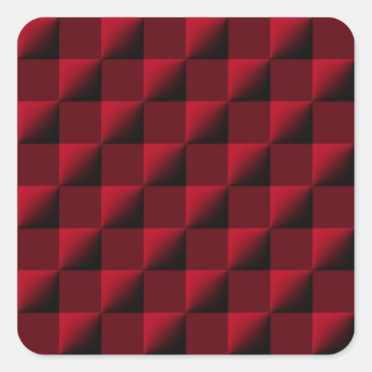 赤と黒のパタ市松模様にーン スクエアシール (正面)