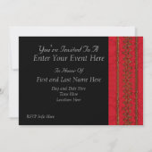 赤と黒のパーティの招待状 招待状 (裏面)