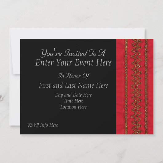 赤と黒のパーティーの招待状 招待状 (裏面)