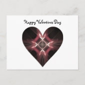 赤と黒のフラクタルアートハートバレンタイン シーズンポストカード (正面)