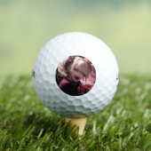 赤と黒のフランジ付きスマイルヴァンパイアアニメガール ゴルフボール (インサイチュ 木)