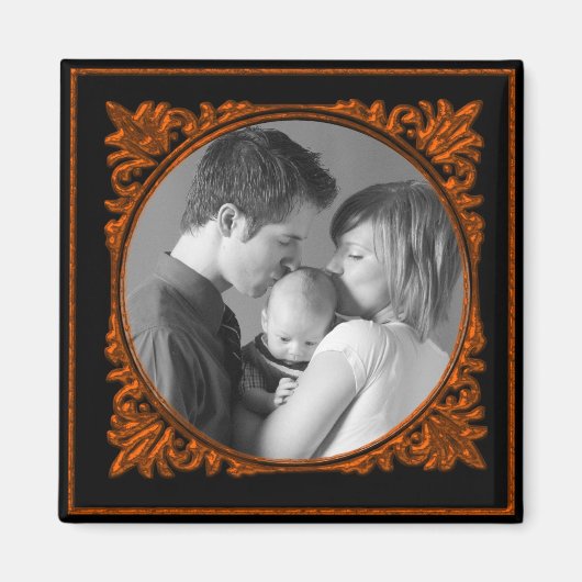 赤と黒のフレーム マグネット (正面)