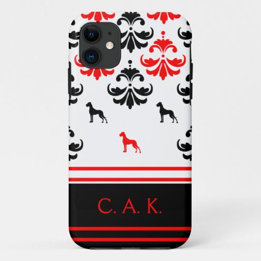赤と黒のフローラグレートダネパタン Case-Mate iPhoneケース (裏面)
