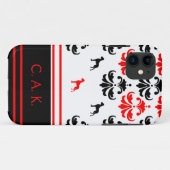 赤と黒のフローラグレートダネパタン Case-Mate iPhoneケース (裏面(横))