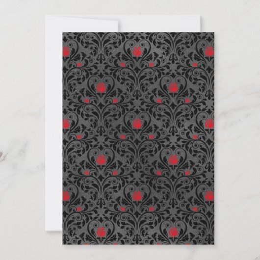 赤と黒のフローラゴシックのリハーサルディナー 招待状 (裏面)