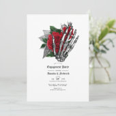 赤と黒のフローラゴシック婚約パーティ 招待状 (スタンド正面)