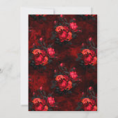 赤と黒のフローラゴシック婚約パーティ 招待状 (裏面)