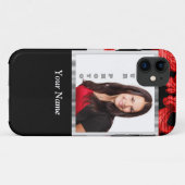 赤と黒のフローラダマスクテンプレート Case-Mate iPhoneケース (裏面(横))