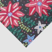 赤と黒のフローラプリント 薄葉紙 (詳細)