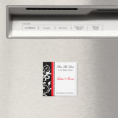 赤と黒のフローラ日付の保存 マグネット (インサイチュ (食洗機))