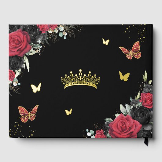 赤と黒のフローラ蝶キンセニェラ写真 ゲストブック (裏面)