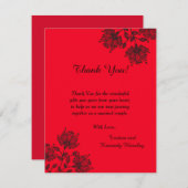 赤と黒のフローラ4x5フラットサンキューカード サンキューカード (正面/裏面)