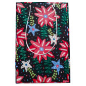 赤と黒のフローラ ミディアムペーパーバッグ (正面)