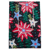 赤と黒のフローラ ミディアムペーパーバッグ (裏面)