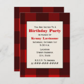赤と黒のプライド誕生日パーティーの招待 招待状 (正面/裏面)