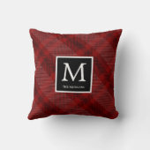 赤と黒のプライド（モノグラム） クッション (裏面)