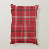 赤と黒のプレイドバッファローチェックパターン アクセントクッション (裏面(縦))