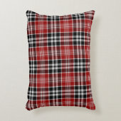 赤と黒のプレイドバッファローチェックパターン アクセントクッション (正面(垂直))