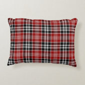 赤と黒のプレイドバッファローチェックパターン アクセントクッション (裏面)
