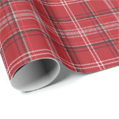 赤と黒のプレイドバッファローチェックパターン ラッピングペーパー (ロールコーナー)