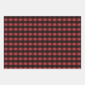 赤と黒のプレッドの組み合わせクリスマス ラッピングペーパーシート (正面2)