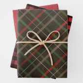 赤と黒のプレッドの組み合わせクリスマス ラッピングペーパーシート (インサイチュ)