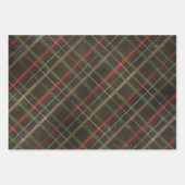 赤と黒のプレッドの組み合わせクリスマス ラッピングペーパーシート (正面)