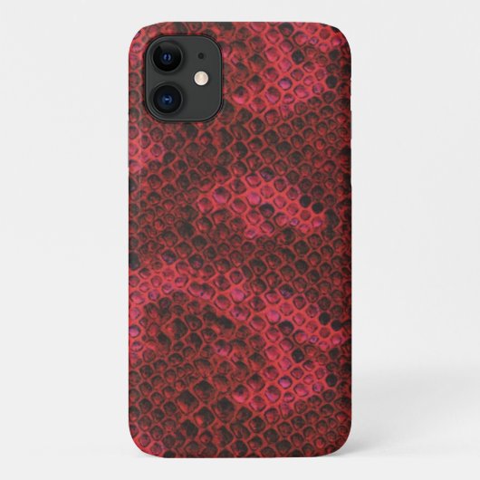 赤と黒のヘビの皮のパターン Case-Mate iPhoneケース (裏面)