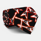 赤と黒のヘビーメタル電気ギターパターン ネクタイ (ロール)