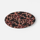 赤と黒のヘビーメタル電気ギターパターン ペーパープレート (アングル)